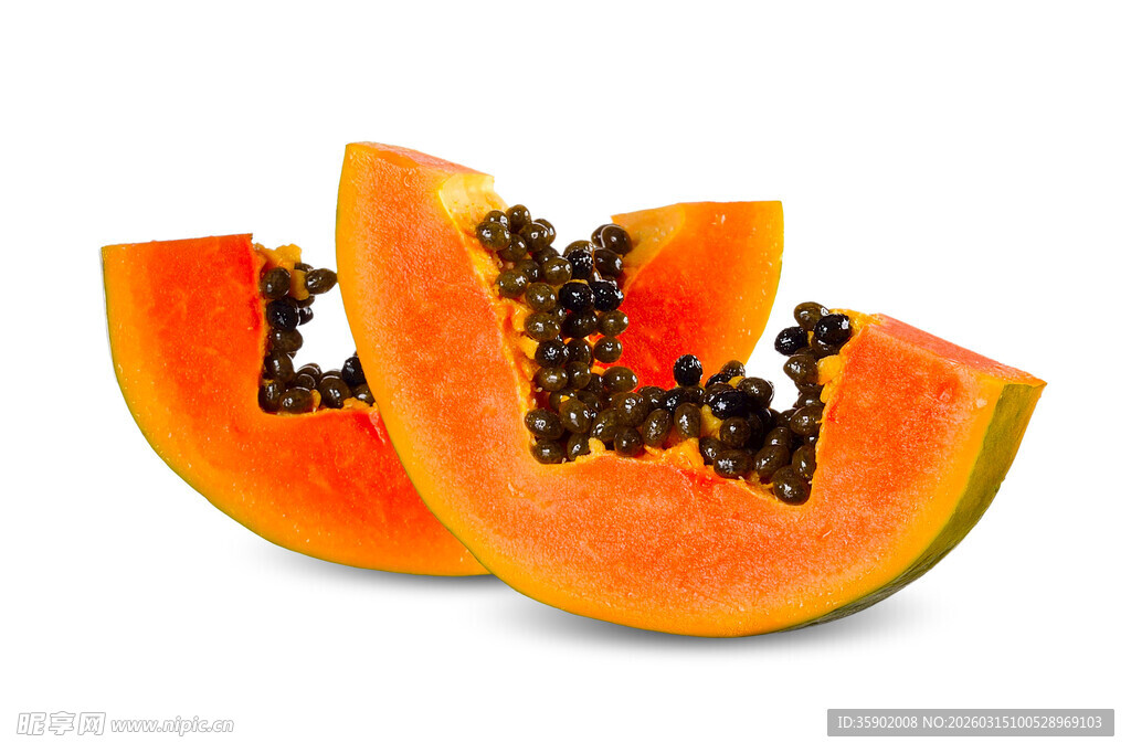 切开的新鲜木瓜果肉