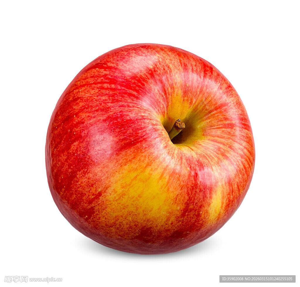 红黄色泽鲜艳的新鲜苹果