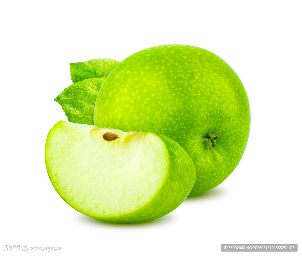 青苹果新鲜切开诱人模样
