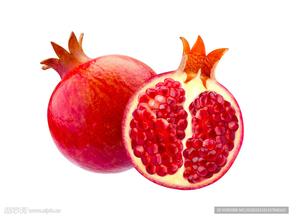 新鲜石榴饱满多汁的果实