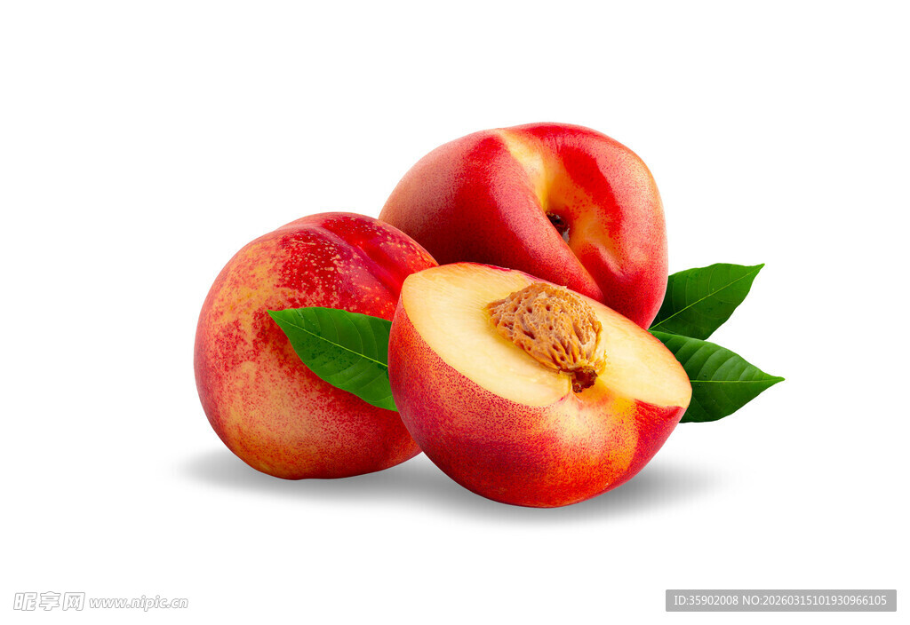 新鲜诱人的水蜜桃