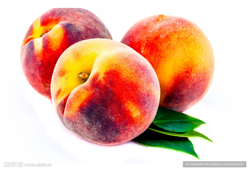 新鲜多汁的成熟水蜜桃