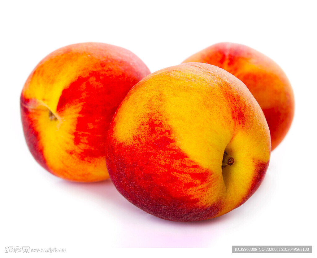 新鲜红黄相间美味桃子