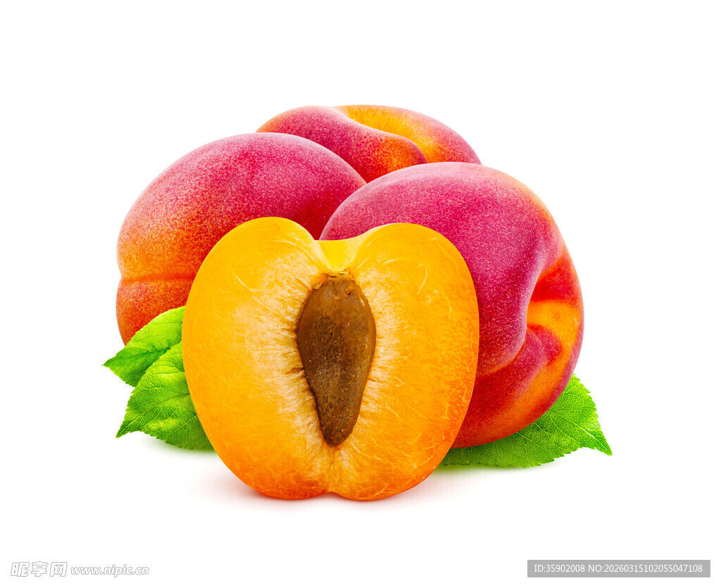 新鲜诱人的多汁水蜜桃