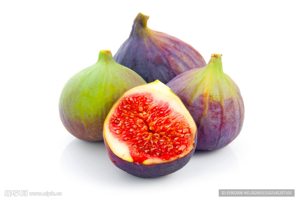 新鲜无花果诱人果实组合