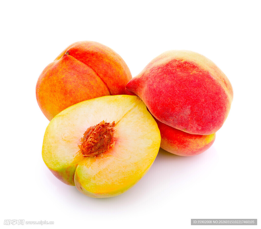 新鲜水蜜桃色泽诱人