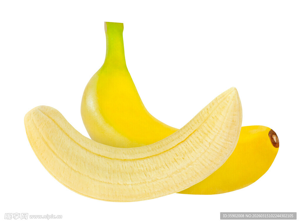 新鲜剥开的美味黄香蕉