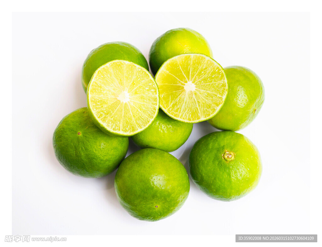 新鲜青柠堆叠清新诱人