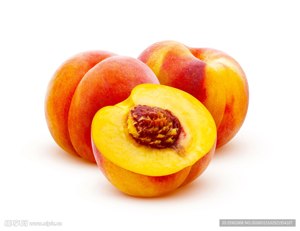 新鲜诱人的多汁桃子