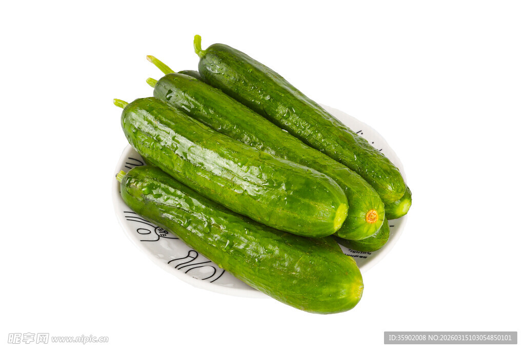 新鲜翠绿的堆叠黄瓜