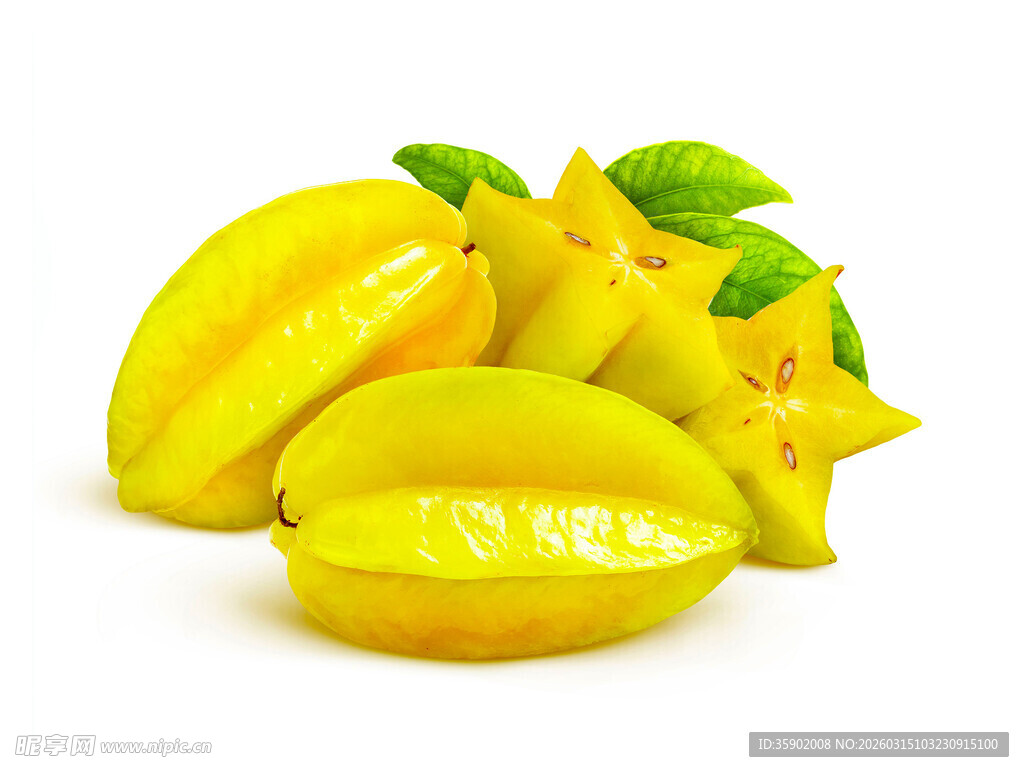 新鲜杨桃色泽诱人