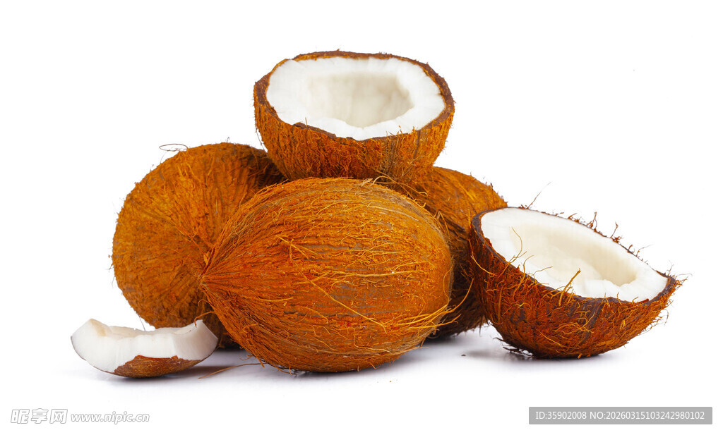 新鲜椰子堆叠