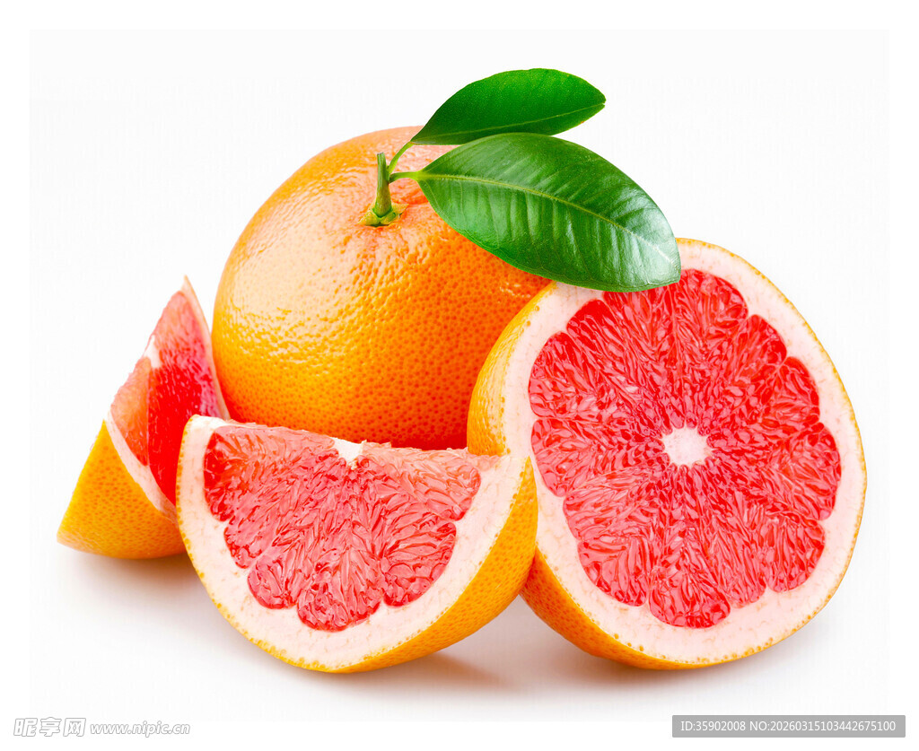 新鲜多汁的西柚组合