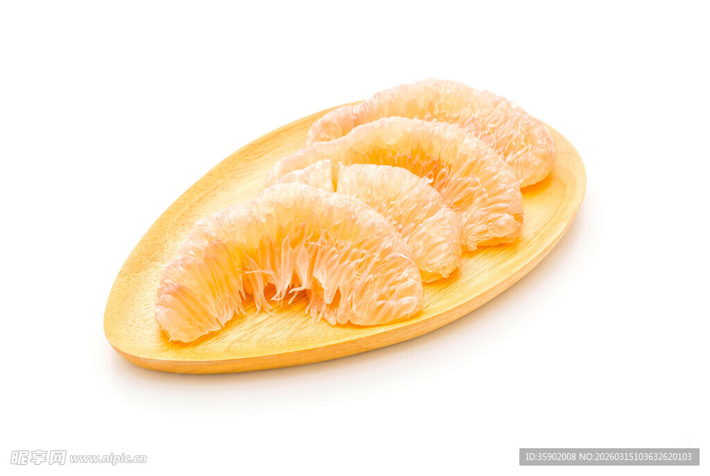 剥开的香甜蜜柚果肉