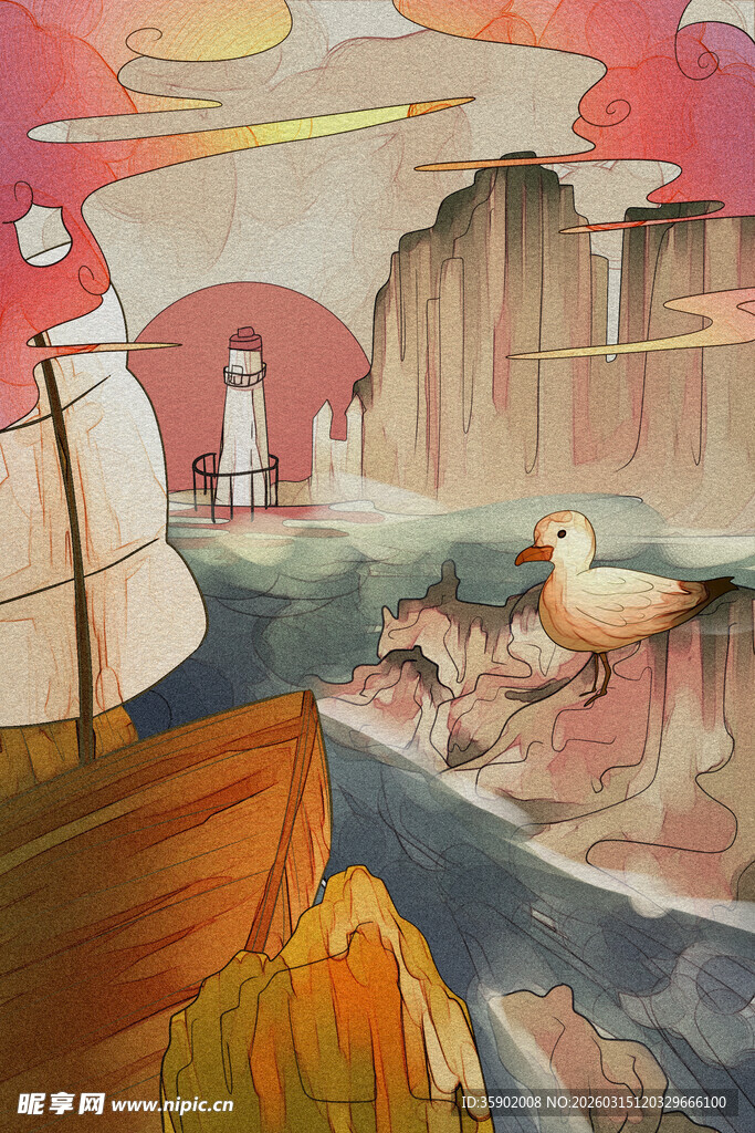 奇幻山水间的独特场景