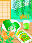 清新抹茶美食与茶饮组合