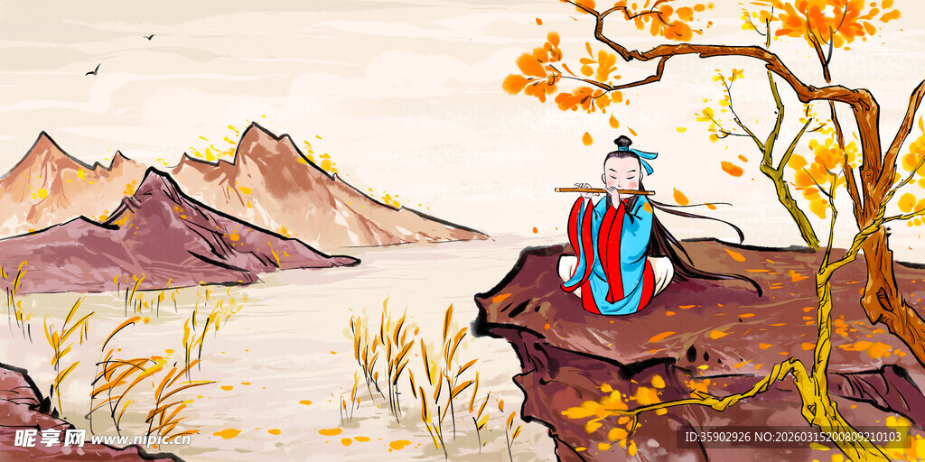 古风山水间的人物景致