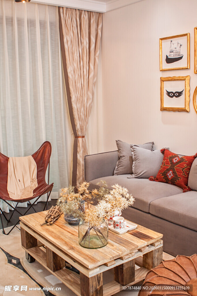 温馨现代风客厅家居场景