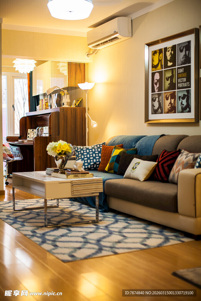 温馨现代风客厅家居场景