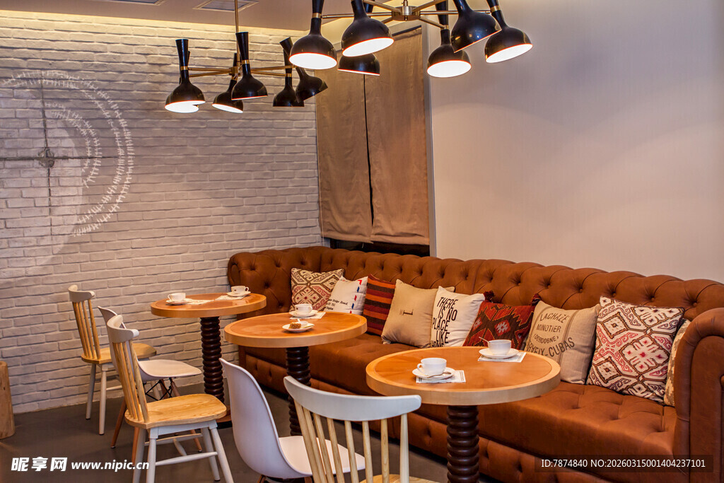 温馨时尚的餐厅室内场景