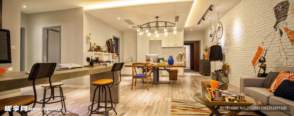 现代时尚客厅室内场景