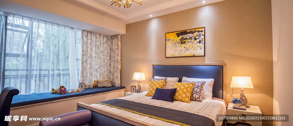 温馨舒适卧室室内场景