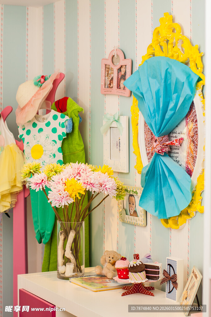 儿童房一角的可爱装饰