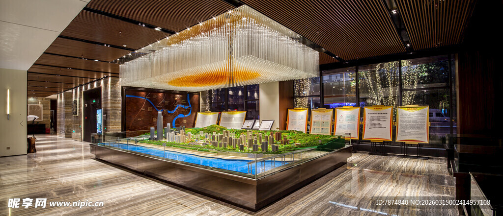 现代风格室内水族展示区