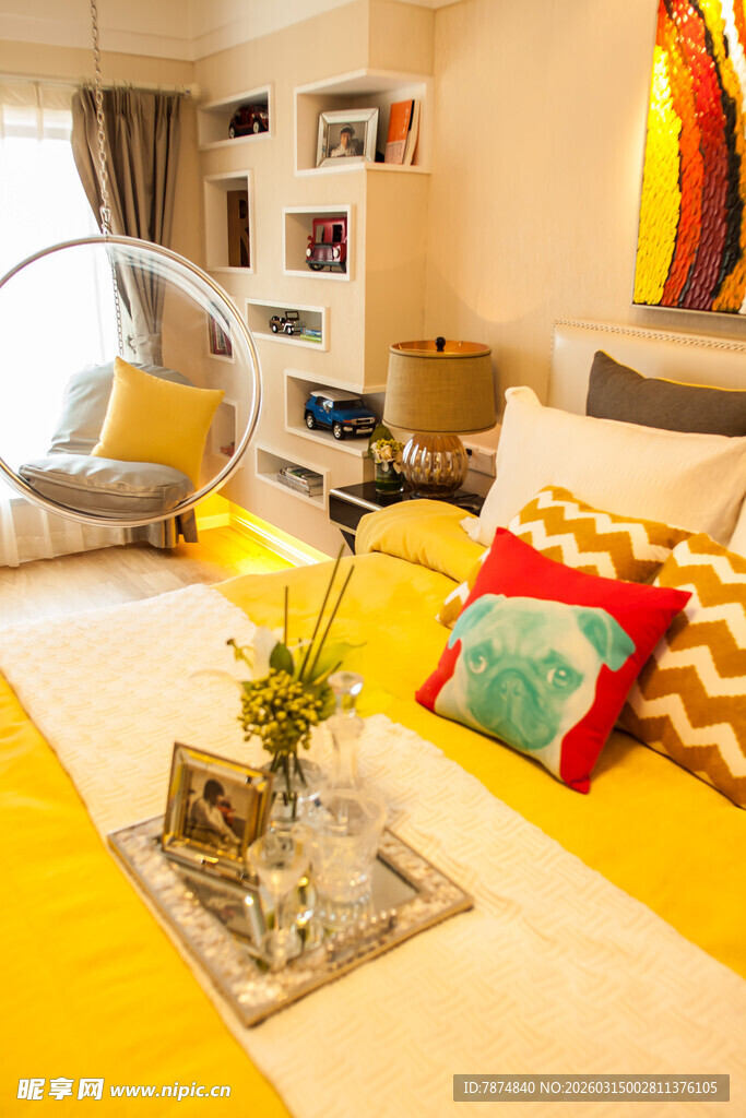 温馨多彩客厅室内装饰场景