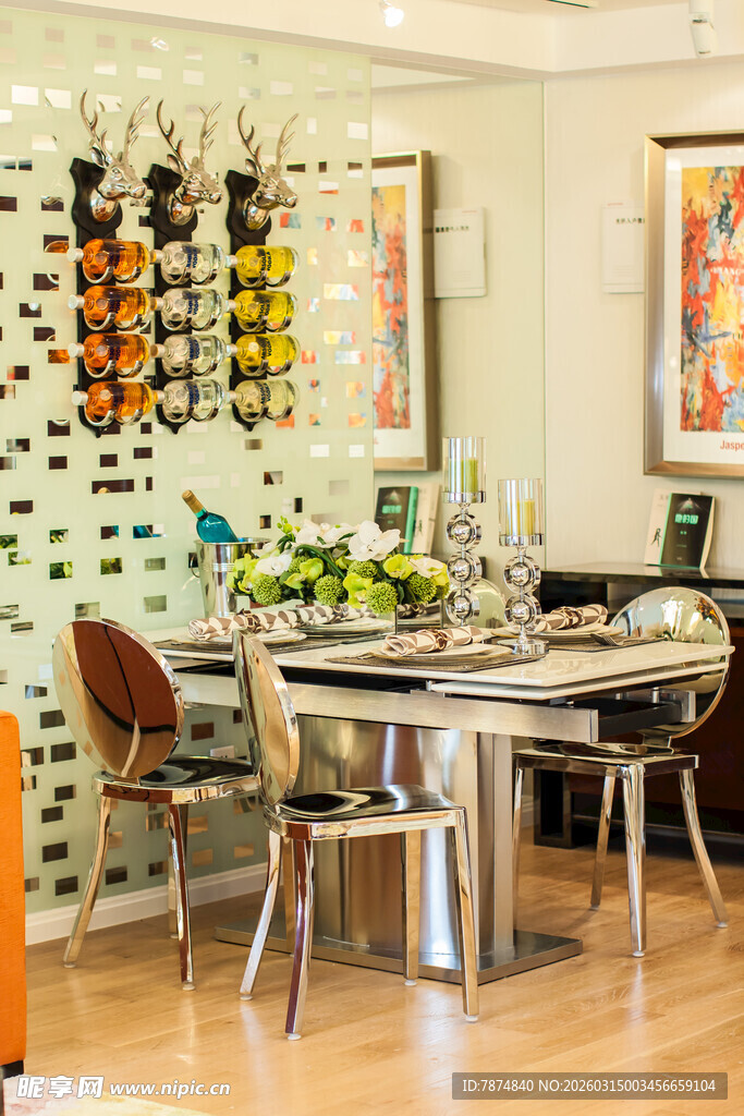 现代简约餐厅室内场景