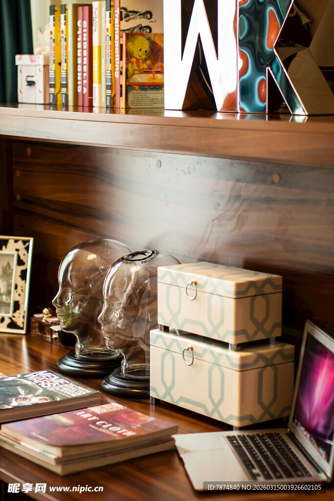 复古风书桌的文艺小角落