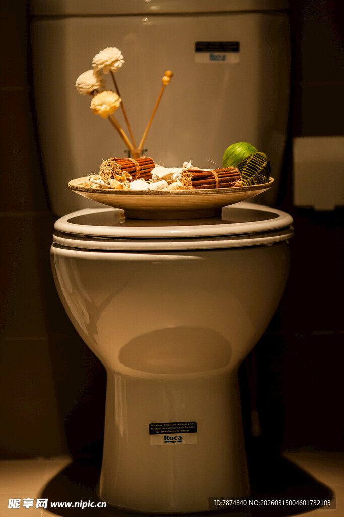 马桶上的精致美食摆盘
