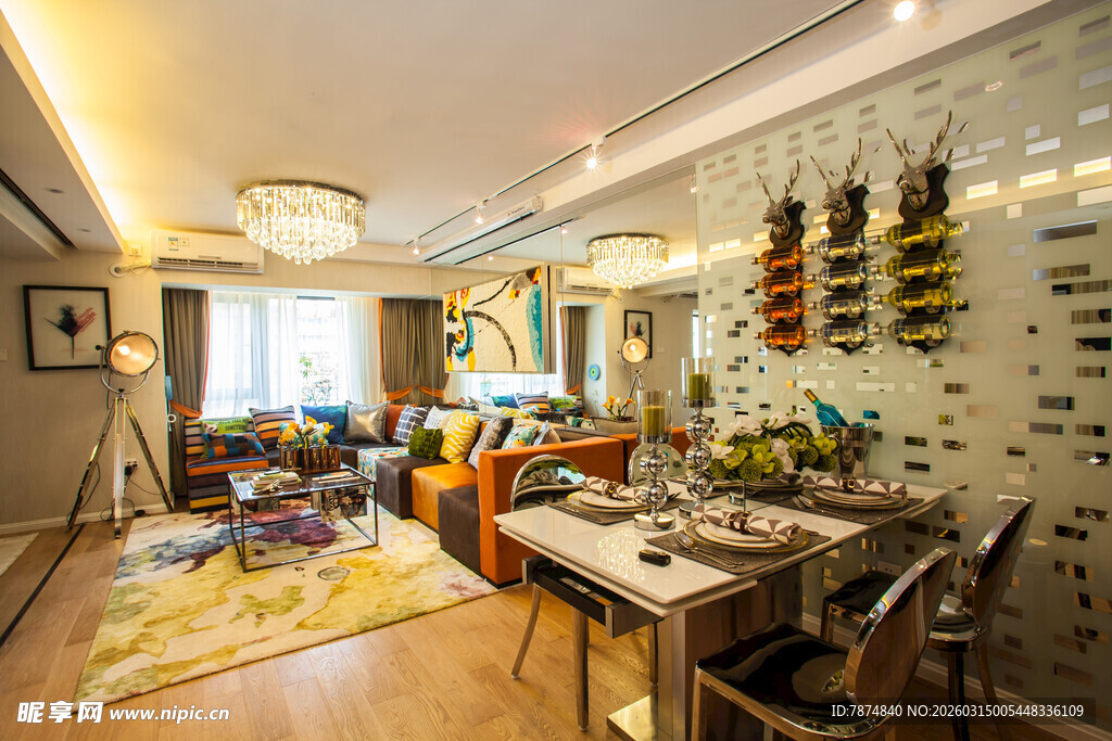 现代多彩客厅家居场景