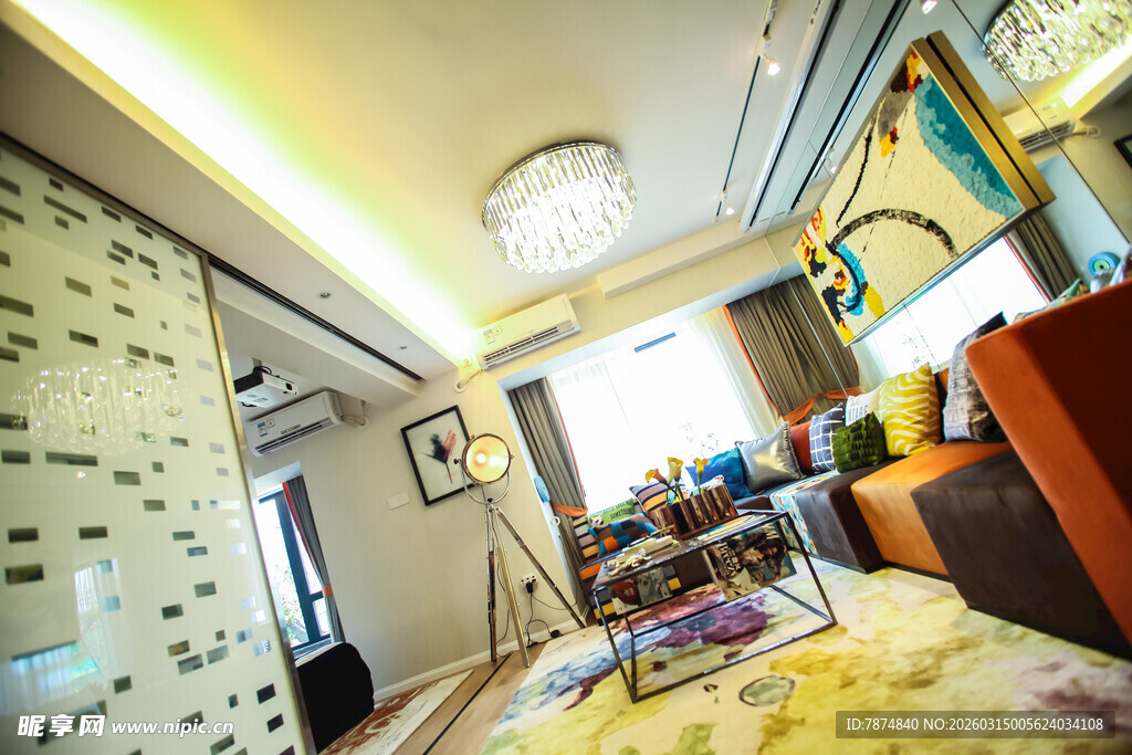 现代温馨客厅家居场景