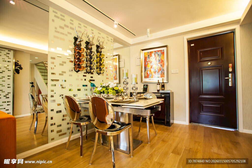 现代简约餐厅室内温馨场景