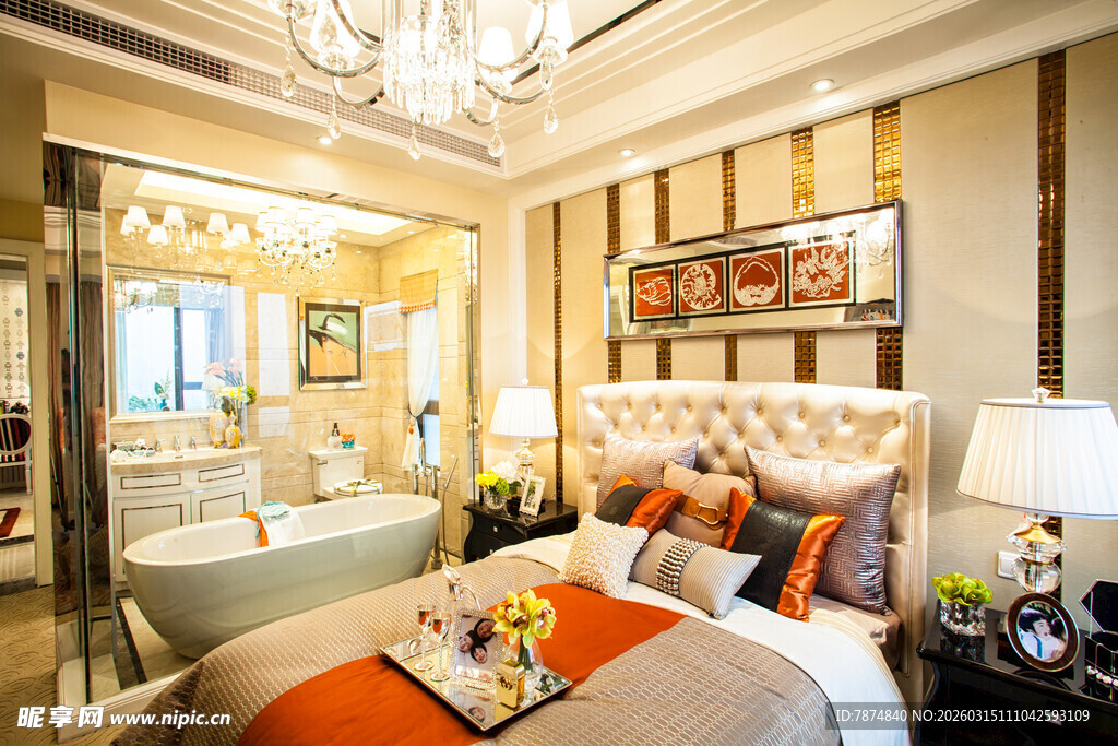 豪华典雅的现代卧室空间