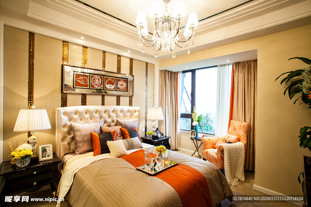 温馨奢华卧室室内装饰图