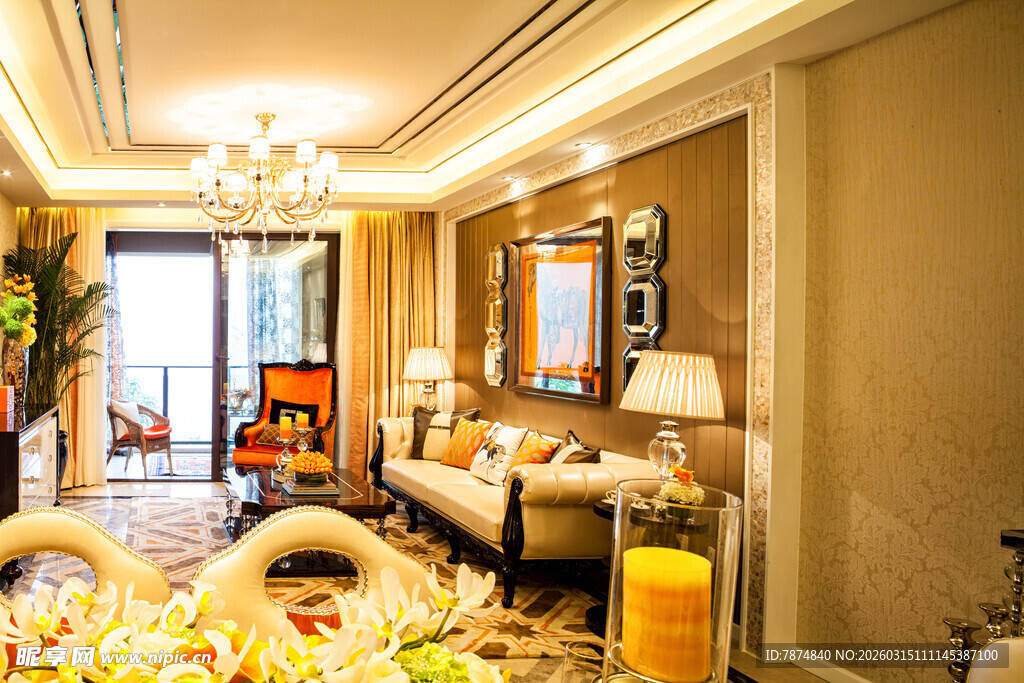 温馨现代风客厅家居场景