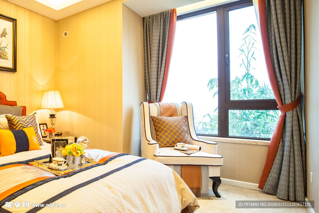 温馨卧室窗边舒适一角