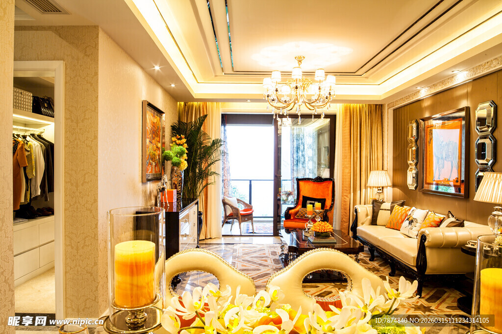 豪华客厅室内精致装饰