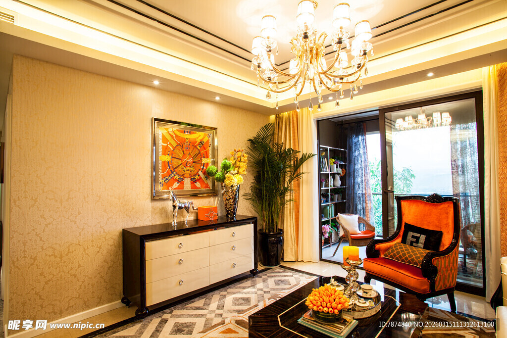 奢华客厅室内精致装饰