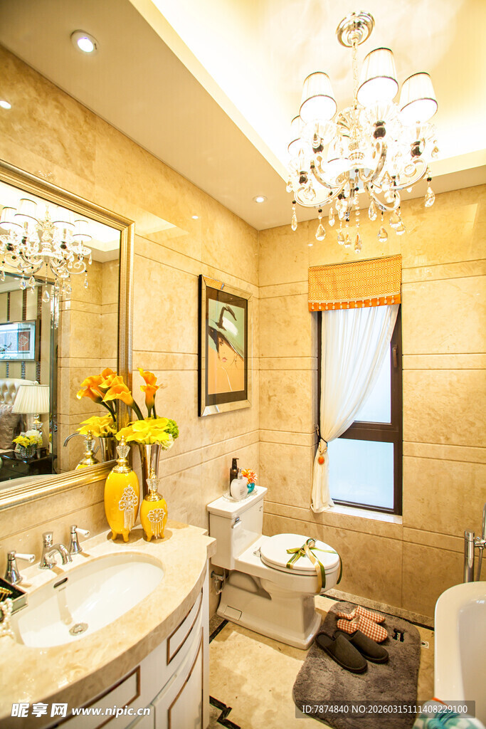 豪华优雅的现代浴室空间