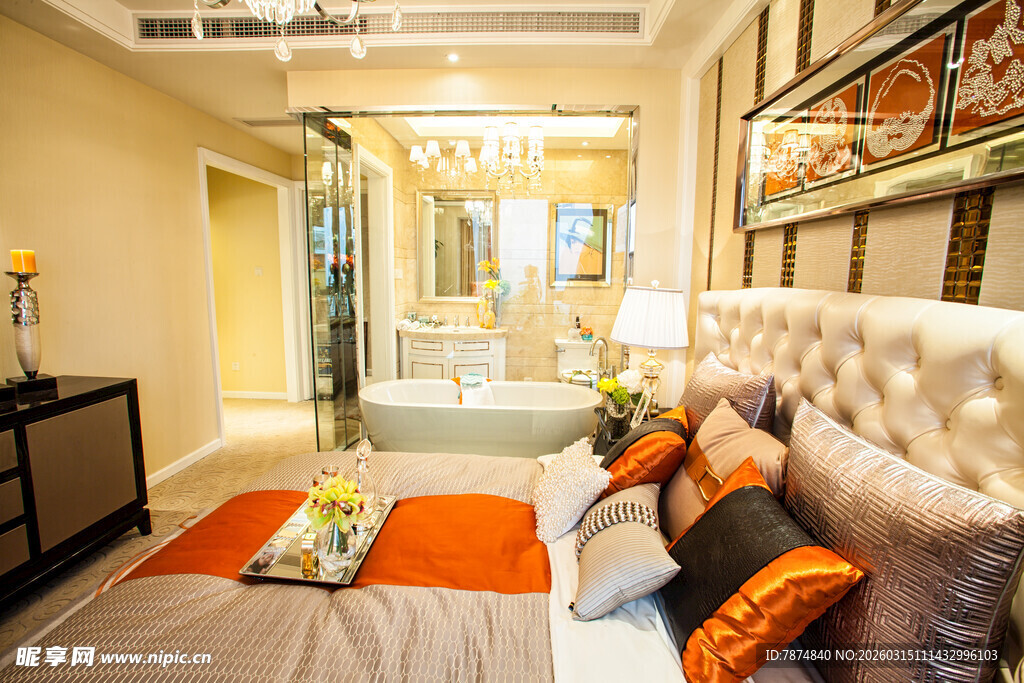 现代温馨卧室家居一角