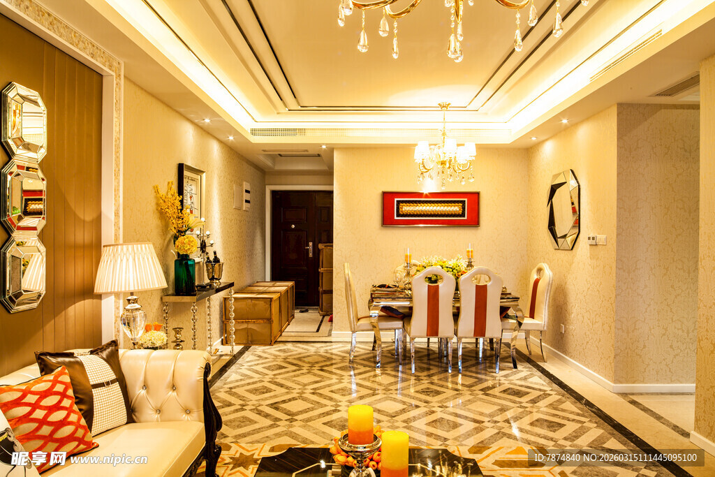 豪华客厅室内装饰场景