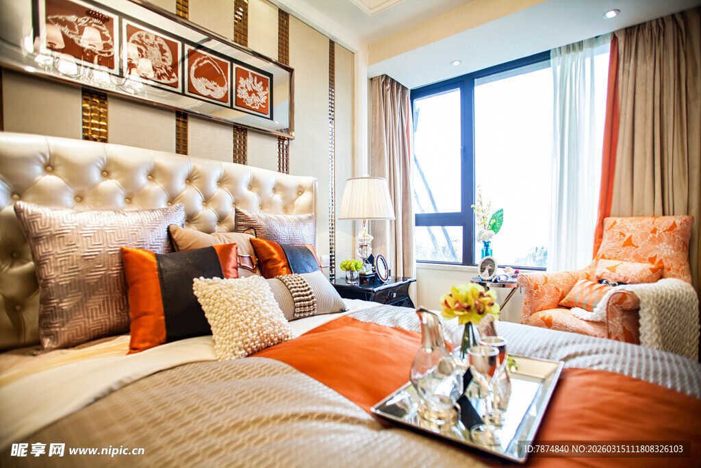 现代温馨卧室家居场景