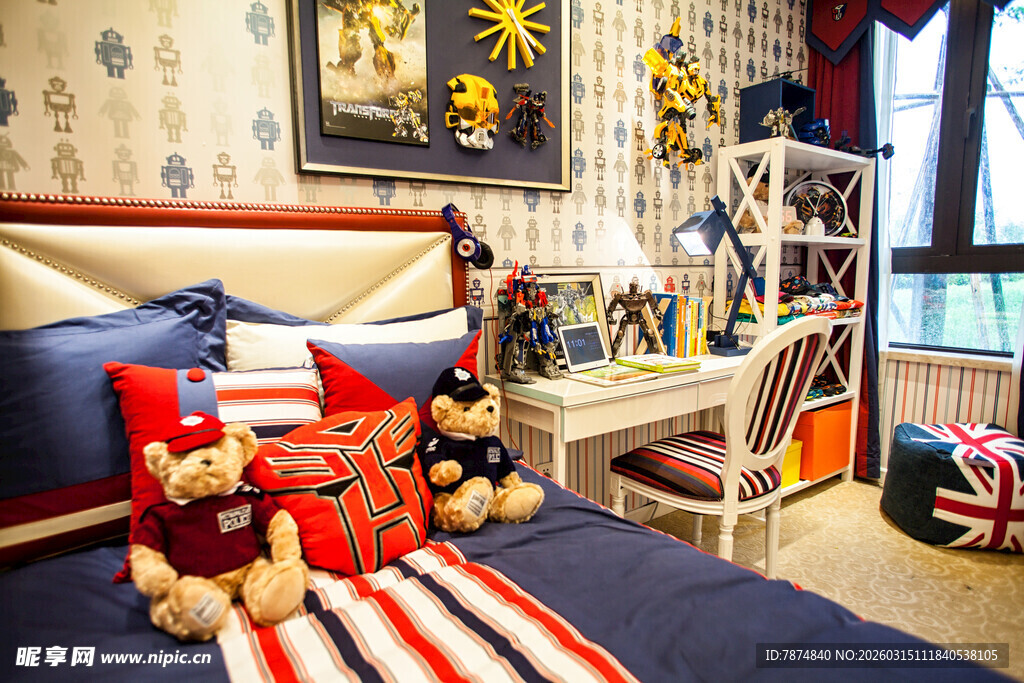 儿童房的温馨玩具布置