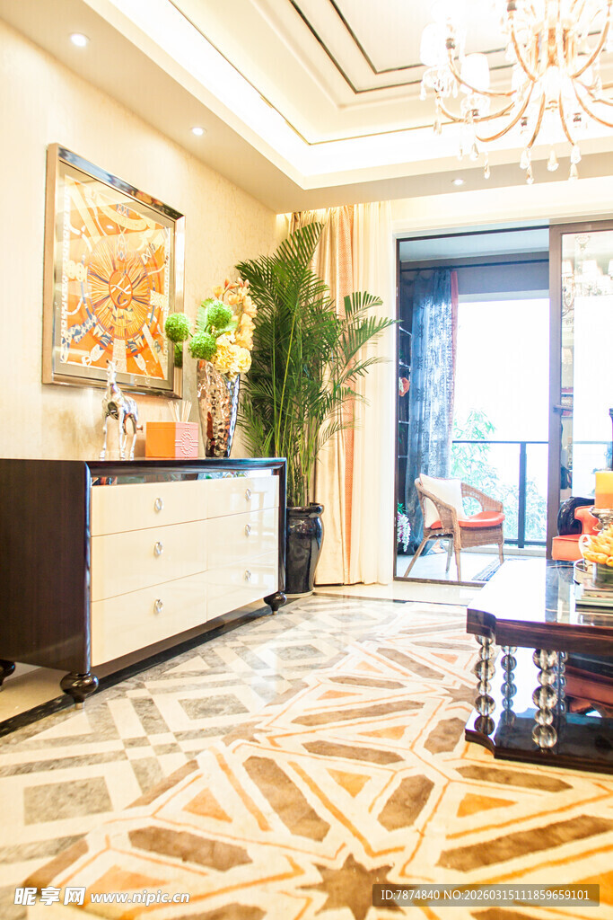 现代奢华风格客厅一角