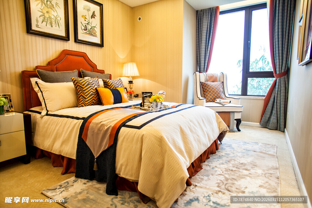 温馨典雅卧室室内场景