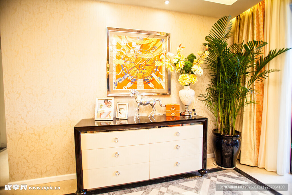 现代简约风客厅一角装饰