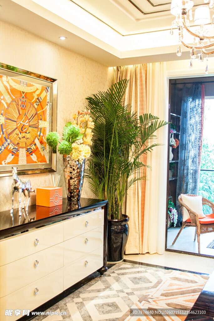 奢华客厅室内优雅装饰场景